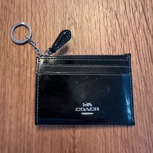Coach Black Patent Leather Keychain Pouch